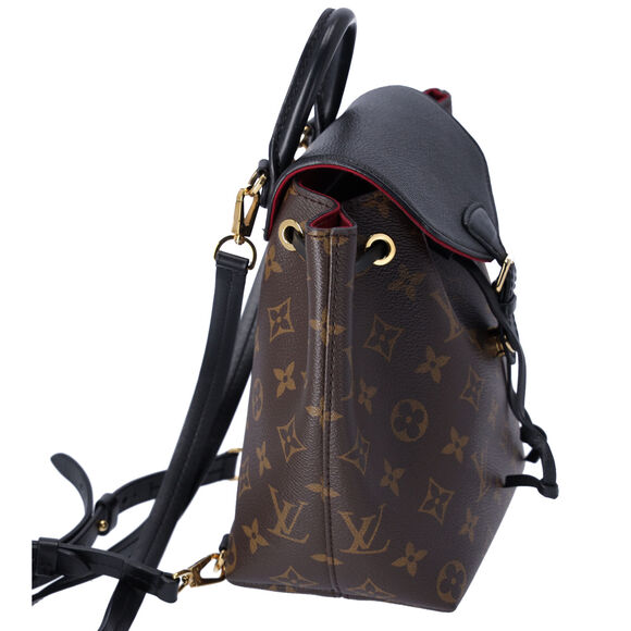 Louis Vuitton Montsouris BB NM Backpack Brown Monogram Black Drawstring - Picture 4 of 8
